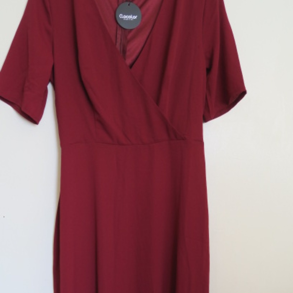 CLOCOLOR BURGUNDY MAXI DRESS